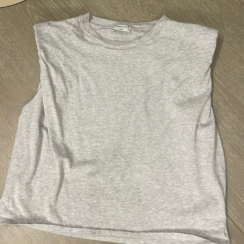 Aritzia muscle tank grey with shoulder pads
